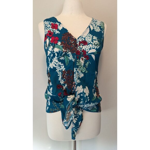 Kaos Made In Italy Womens Floral Tie-Front Sleeveless Top Large - Picture 1 of 7